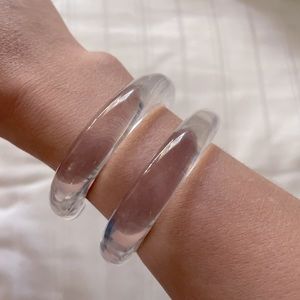 J. Crew Clear Lucite Resin Cuff Bracelet